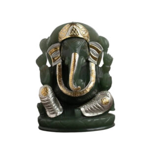 Green Aventurine Full Body Ganesha 5-6 " Silver 925