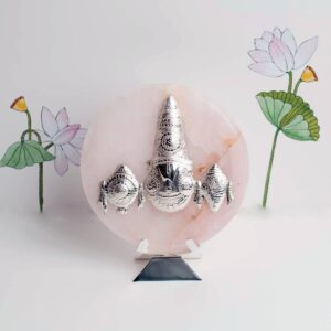 Green Aventurine Tirupati Balaji on 7*7 " Plate Silver Plated