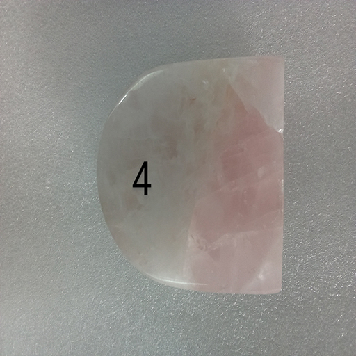 3 by 2.5 inches D shape Rose Quartz Base