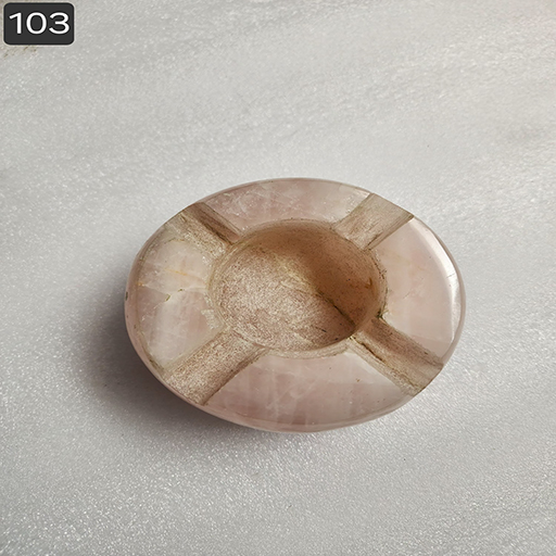 4 by 4 by 2 inches Rose Quartz Ash Tray