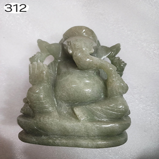 5 to 6 inches Light Green Aventurine Ganesha Ji