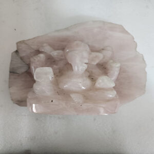 6 by 6 inches abstract Rose Quartz Ganesha Ji Full Body