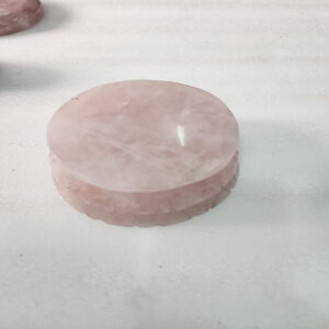 5.5 by 4.5 by 2 inches Rose quartz Mandir base