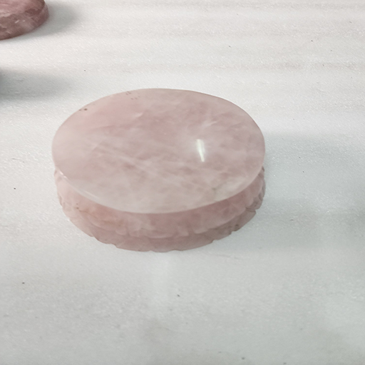 5.5 by 4.5 by 2 inches Rose quartz Mandir base