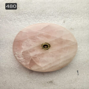 4 by 4 by 1.5 inches Rose Quartz Round Base