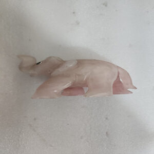 2.5 by 3.15 inches Rose Quartz elephant