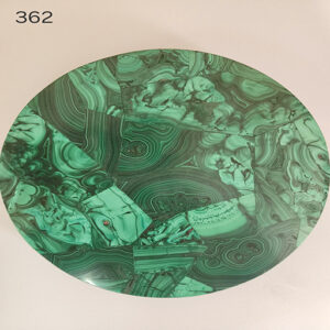 7 by 7 inches malachite round platter
