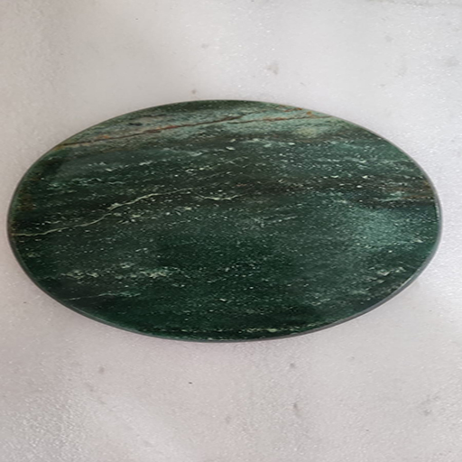 7 by 7 inches green aventurine round platter
