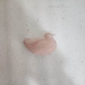 3.5 by 3 inches rose quartz duck