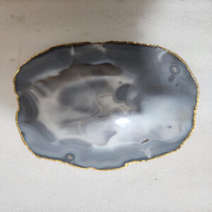8.5 by 8 inches Agate light Sky blue Round platter