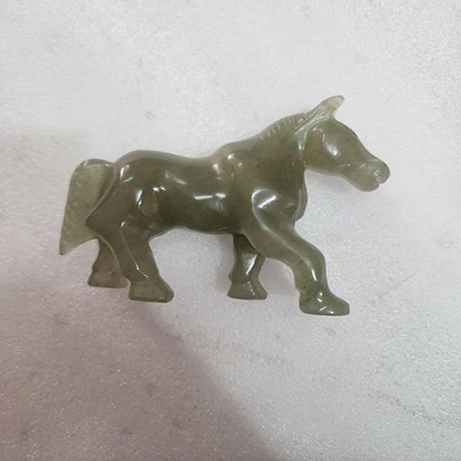 4.5 by 5.5 inches light green aventurine Horse