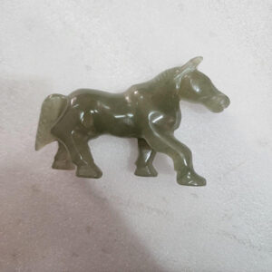 4 by 5.5 inches light green aventurine Horse
