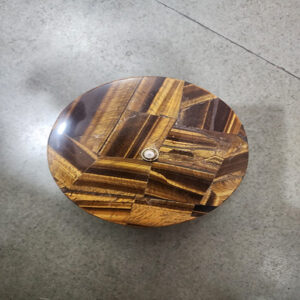 5 by 5 inches tiger clock platter