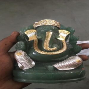 Green Aventurine Full Body Ganesha 5-6" Silver 925