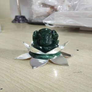 Lotus Green Ganesha (without Silver )