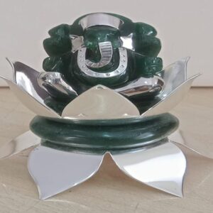 Lotus Green Ganesha (in Silver )