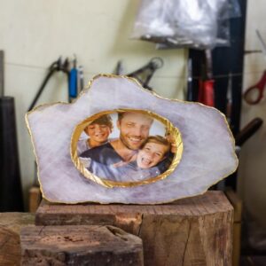 Rose Quartz Abstract Photo Frame Large