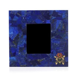 Pichwai Single Flower Lapis Photo Frame