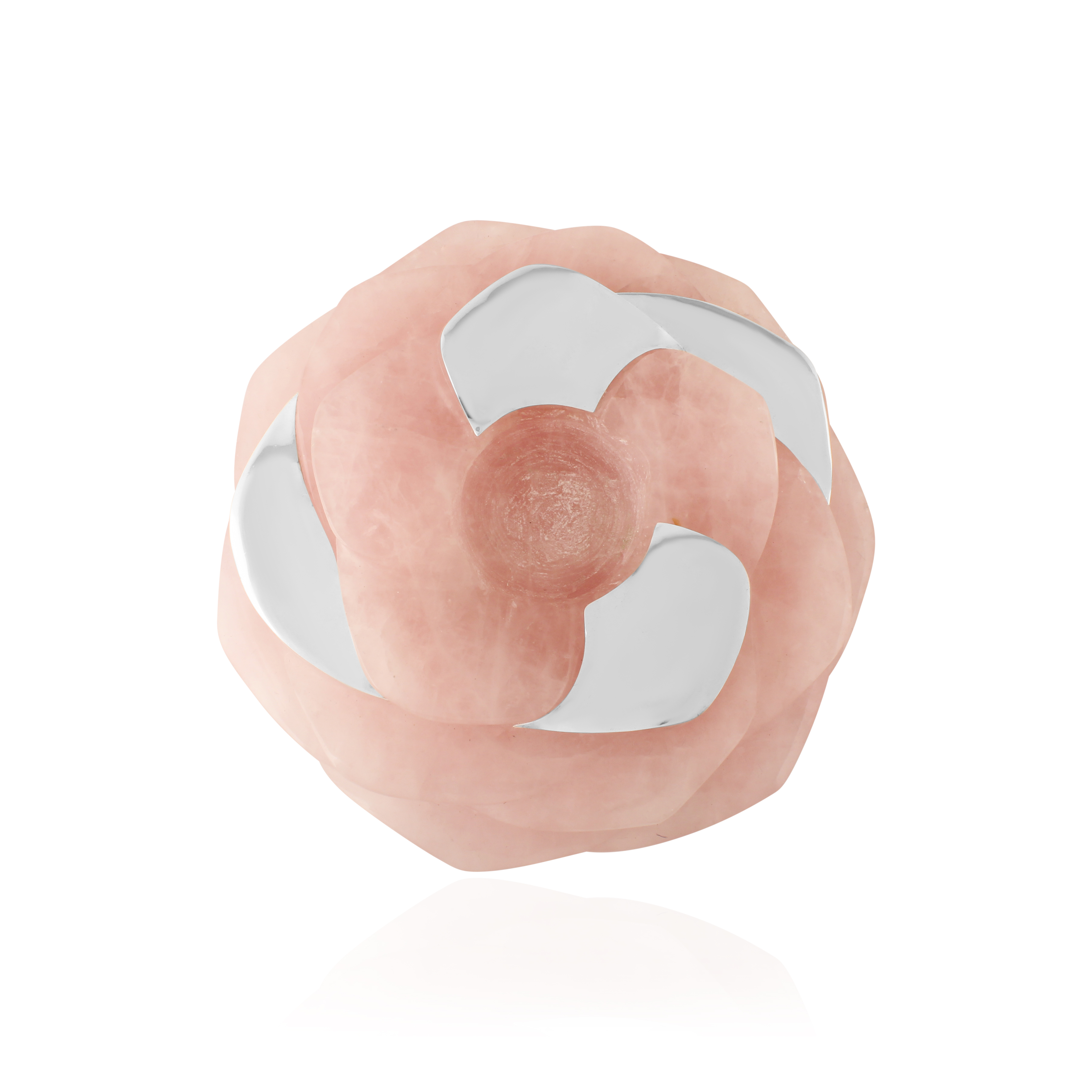 6" Rose Tealite 4 Silver Petals