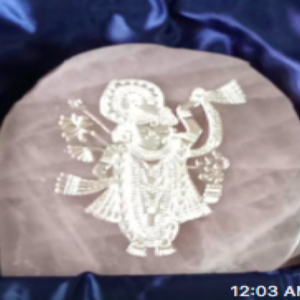 Full Body Shreenath ji Nakshi Abstract 6 " Silver 92.5