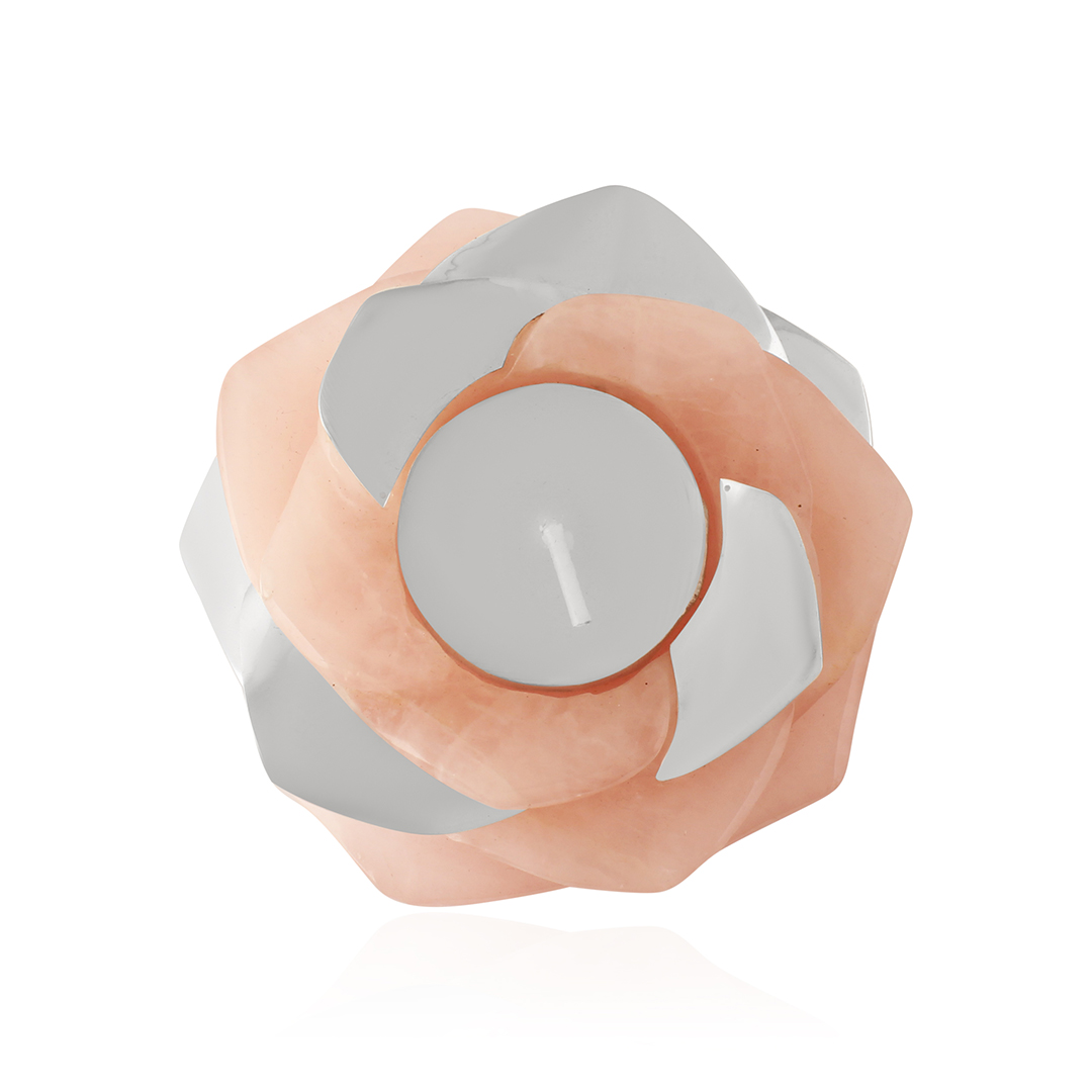 4" Rose Tealite 6 Silver Plated