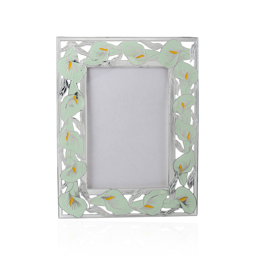 Enamel Tulip Flower Photo 7 by 9" Photo Frame