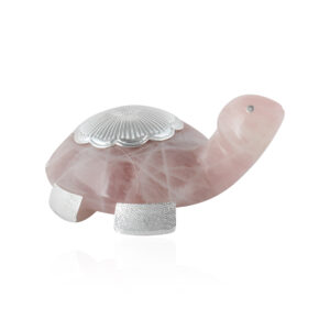 Small Rose Quartz Turtle Silver Plated (Feng Shui)