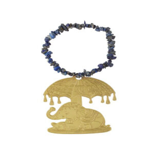 Brass Silver Plated Royal Elephant Under Canopy Charm