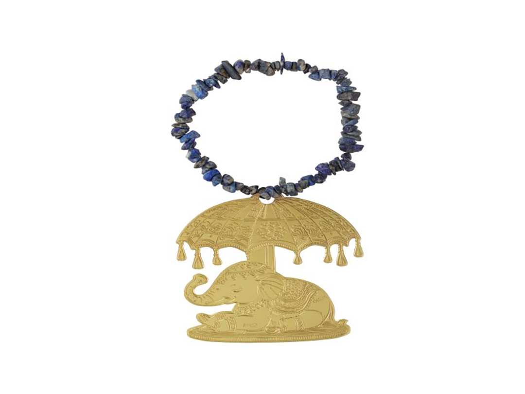 Brass Silver Plated Royal Elephant Under Canopy Charm