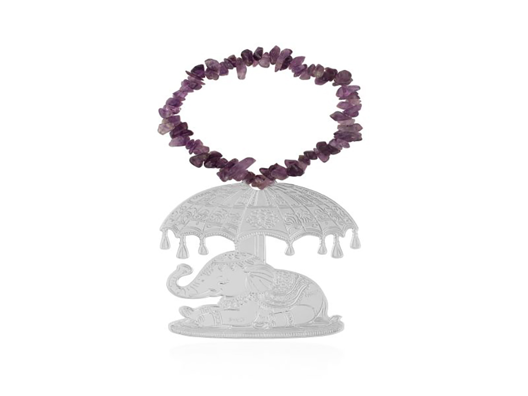Silver Plated Royal Elephant Under Canopy Charm