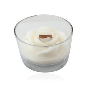 Rose Candle with Chrysophrase/ Lemon Grass (single Wick) (l)