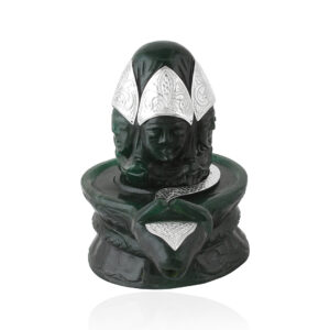 Green Aventurine Shivlinga 6 by 3 " Silver 925