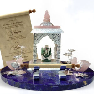 Gemstone Mandir with Silver 925 Ganesha 2.5 - 3"