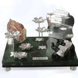 Gemstone Mandir with Silver 925 Ganesha 5 - 6"