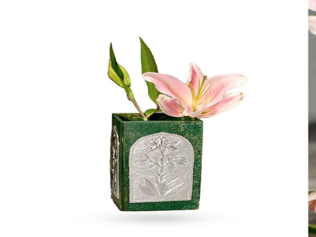 Green Aventurine Rectangular Flower Vase