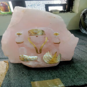 Rose Quartz Abstract Laxmi ji Silver 925