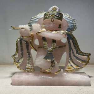Krishna ji 10*6 Rose Quartz Silver 925