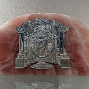 Rose Quartz Tirupati Balaji on 6 by 6 " Base Full Body Silver 925