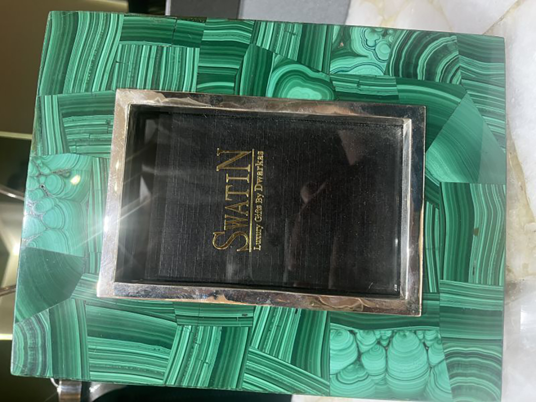 Malachite Photo Frame with Silver 925