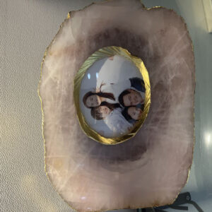 Abstract Small Photo Frame Rose Quartz