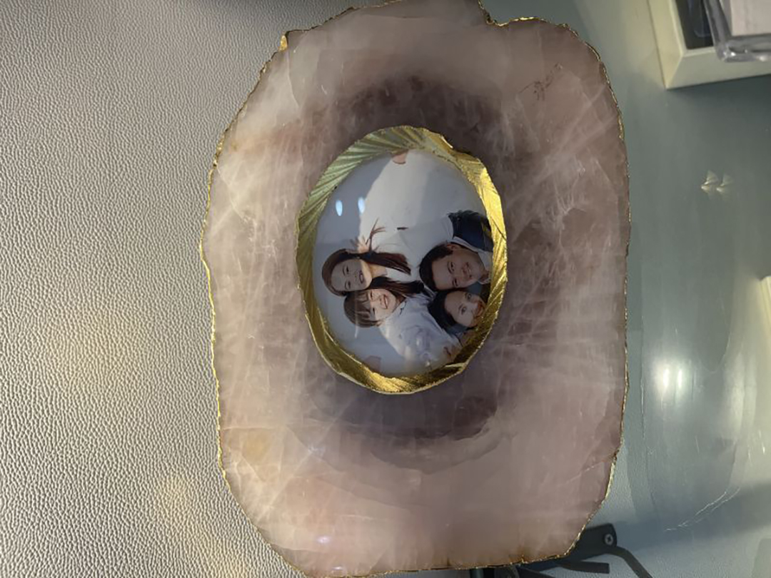 Abstract Small Photo Frame Rose Quartz