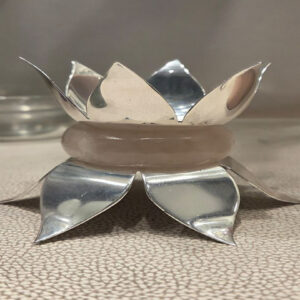 Lotus: Standing Lotus Tealite Rose Quartz