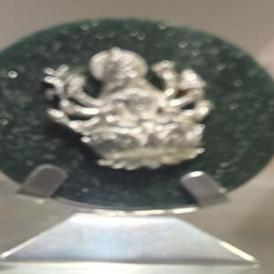 Green Aventurine Laxmi Casting Silver Plated