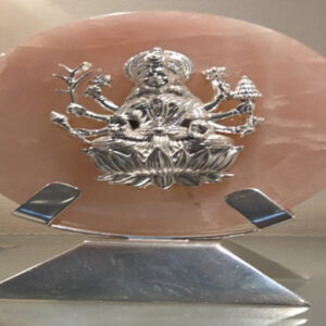 Rose Quartz Laxmi Casting Silver Plated