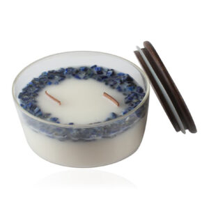 Wreath Sodalite Double Wick Saanjh Candle( L)