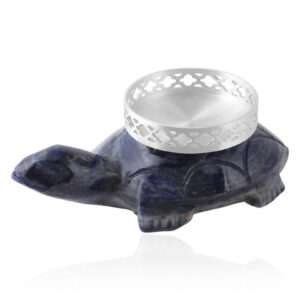 Sodolite Turtle T-lite set of 2 Silver Plated (l)
