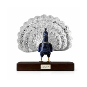 Sodolite 3 pankh Standing Mor Silver Platted