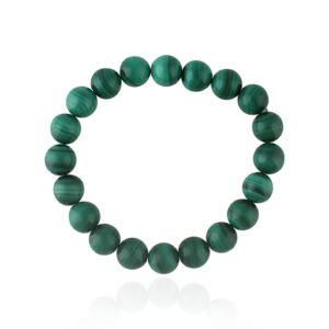 Stone Beads Bracelet - Malachite Silver 925