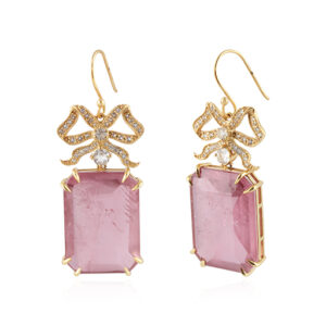 Majestic Nights - Doublet Pink Tourmalin Quartz, White Topaz Silver 925
