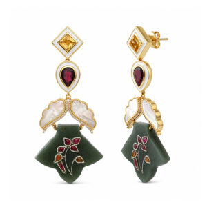 Butterfly Garden - Garnet, Citrin, Mother of Pearl, CZ, Black Onyx Silver 925